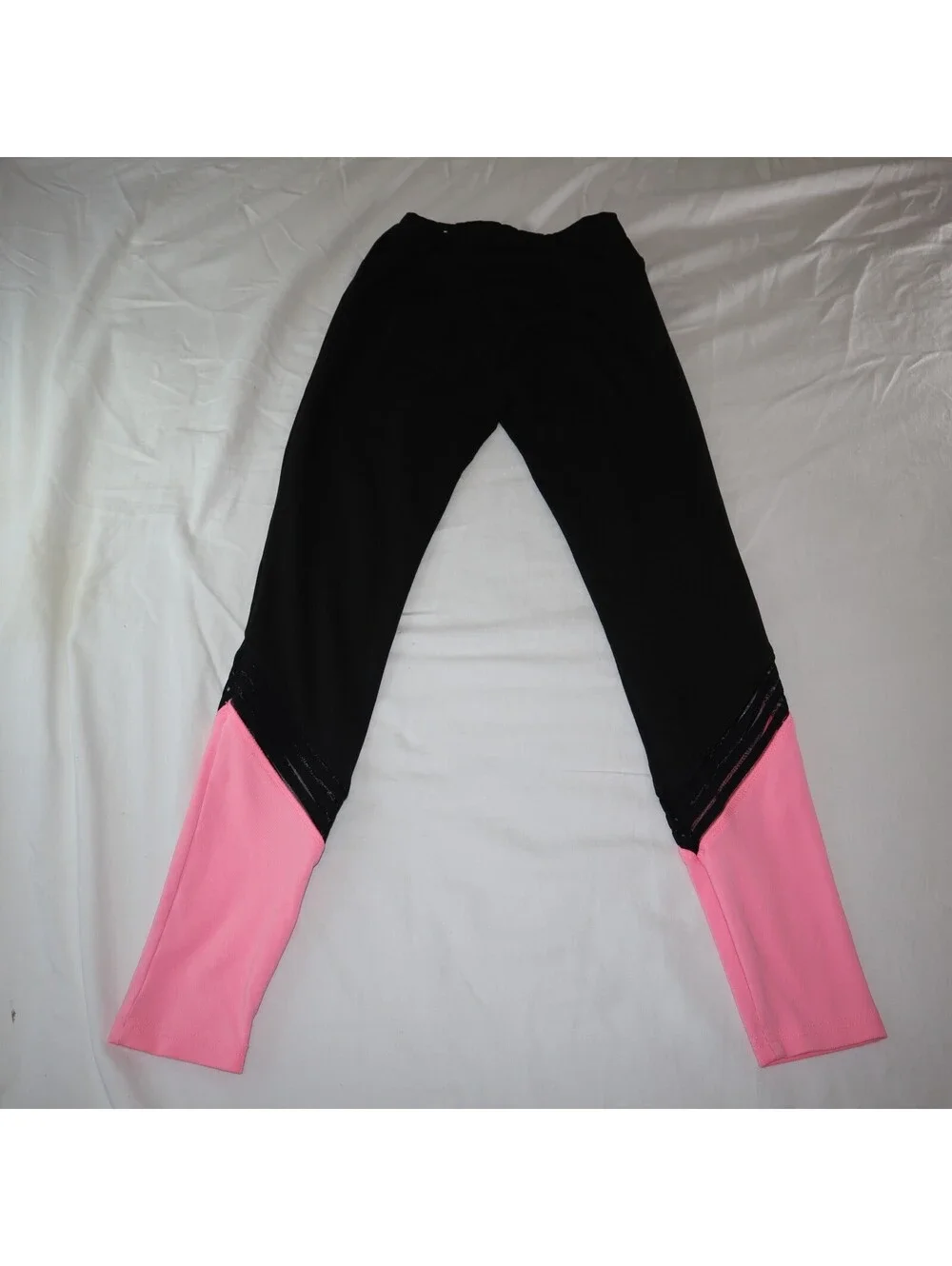 Justice Girls Dance Leggings Size 12 Black Pink Stretch